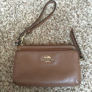 Brown coach wristlet